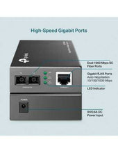 Load image into Gallery viewer, TP-Link MC200CM Multi-mode SC Fiber Converter, 1000Mbps RJ45 to 1000Mbps Multi-mode SC Fiber Converter, Full-duplex, Up to 550m, Chassis TL-MC1400