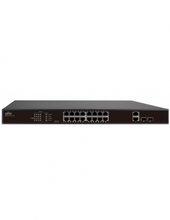 Load image into Gallery viewer, UNV 16 Port PoE Switch, supports EXTEND Mode up to 250M, Uniview 16 x 10/100 Ethernet Ports, 2 x Gigabit Combo Ports, PoE 802.3af/at with 250W PoE