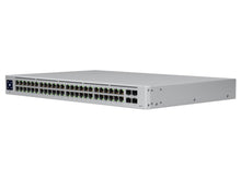 Load image into Gallery viewer, Ubiquiti UniFi Switch 48Port Gigabit 4SFP, managed Layer 2, features 48x GbE ports, 4x 1.25Gbps SFP uplink, fan-less design, 1.3" touchscreen | USW-48