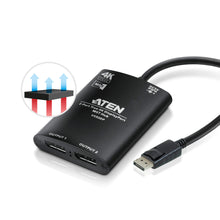 Load image into Gallery viewer, ATEN 2-Port True 4K DisplayPort Single Stream Transport (SST) or Multi-Stream Transport (MST) Mode; dual output – up to 3840 x 2
