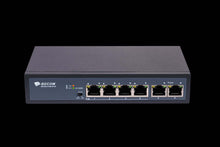 Load image into Gallery viewer, BDCOM 6-Port 10/100 PoE switch (4x PoE ports and 2x Base-T ports), Unmanaged Switch - featuring 60W PoE, AC220V power supply (PSU) - Included