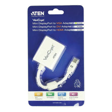 Load image into Gallery viewer, ATEN AT-VC920 Mini Display Port to VGA Adapter - 1080p - White - Supports 1080p - VGA, SVGA, XGA, SXGA, UXGA - Mini DisplayPort to VGA D-Sub 15-pin
