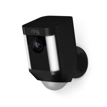 Load image into Gallery viewer, Ring Battery-Powered Spotlight Security Camera, Black, LED, Siren, 1080HD video, Wide-angle lens, Built-in Mic, speakers, Includes battery pack