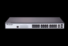 Load image into Gallery viewer, Bdcom 26-Port 10/100 PoE switch (24 PoE ports, 2 x 1000Mbps Combo ports), Managed - 400W PoE, Cooling Fan, AC220V power supply Included, 1U, Layer 2