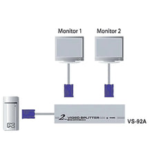 Load image into Gallery viewer, Aten AT-VS92AUK 2-Port VGA Splitter (350MHz) - Silver - 1920 x 1440 pixels - 65m Distance, 0.85 W, Dimensions (WxDxH) 130mm x 75mm x 45mm, Weight 420g