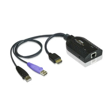 Load image into Gallery viewer, ATEN USB HDMI Virtual Media KVM Adapter - KA7168 - Black, with 1x Ethernet LAN (RJ-45) port, 2x USB Type-A, 1x HDMI Port, (WxDxH)	56mm x 91mm x 21.2mm