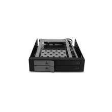 Load image into Gallery viewer, Vantec Mrk-225S6-bk EZ Hot-Swap EVO, Dual Bay SATA HDD/SDD Rack, Black, Aluminium,Metal, Width 102mm x Depth 135mm x Height 25mm, SATA Cables included