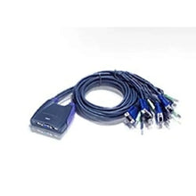 Load image into Gallery viewer, Aten CS64u 4-Port USB VGA/Audio Cable KVM Switch, with 1.8Meter Cable, (WxDxH) 97x109x25mm, 800g, Windows,Linux,Mac