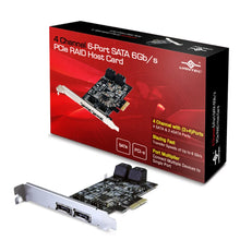 Load image into Gallery viewer, Vantec UGT-St644r 4-Channel 6-Port x4 SATA 6Gb/s PCIe RAID Host Card (RAID 0,1,10 and HyperDuo), eSATA,SATA, Low-profile Internal Expansion Card