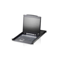 Load image into Gallery viewer, Aten CL1308N Switch, Keyboard port type: PS/2-USB VGA 19 inch LCD KVM Switch, AC input voltage: 100-240 V - 1U Rack Mount - 8 Port Control - Black