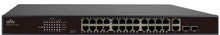 Load image into Gallery viewer, UNV 24 Port 10/100 PoE Ethernet switch, 24 PoE ports, max PoE Power 370W - supports EXTEND Mode up to 250M transmission distance on surveillance mode
