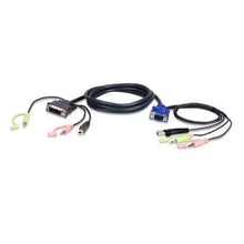 Load image into Gallery viewer, Aten 2L-7DX3u 3Meter USB VGA to DVI-A Kvm Cable with Audio, Compatible with Aten Switch, Multiple connectors Cable