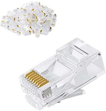 Load image into Gallery viewer, Acconet CAT6 RJ45 Connectors, Stranded/Solid Core, 50 Pack, Cabling & Cabinets, LAN Cable & Connectors, Utilities (50-Pack CAT6 Connectors)