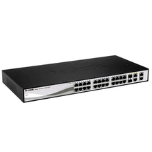 Load image into Gallery viewer, D-Link DES-1210-28E L2 Managed Switch - with 24x 10/100Mbps Basic switching RJ-45 Ethernet ports, 2x 10/100/1000BASE-T, 2x Combo 10/100/1000BASE-T/SFP