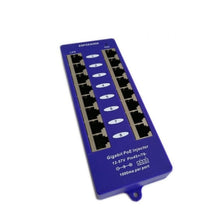 Load image into Gallery viewer, Acconet GPoE-8b Passive PoE Injector Hub, with Plastic Casing, 8 Port, Gigabit, Blue, Power and Surge, PoE & Power Supplies, PoE, Passive, Networking