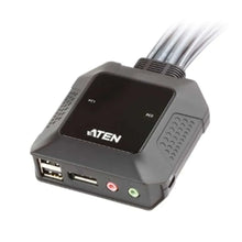 Load image into Gallery viewer, Aten CS22dp 2-port USB DisplayPort Cable KVM Switch, 1.2 m, 2560x1600 pixels, 3.5mm headphone,3.5mm mic,DisplayPort,USB A(Console)