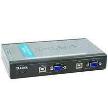 Load image into Gallery viewer, D-Link DKVM-4U 4-Port USB KVM Switch - Grey/Silver - with USB/VGA - includes only 2 cables - additional DKVM-CU/B1A cables to be purchased separately