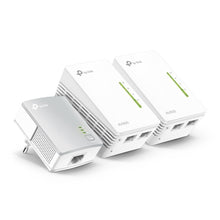 Load image into Gallery viewer, TP-Link WPA4220TKIT 600Mbps Powerline Extender (3 Pack), Signal Booster 300Mbps WiFI Extender, 2x FE LAN Ports, HomePlug AV, Plug and Play 2.4GHz .11n
