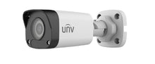 Load image into Gallery viewer, UNV Ultra H.265 A 2MP Mini Fixed Mini Bullet Plastic Camera, up to 30 FPS, No Analytics, PoE, IR 30m, 2.8mm lens, IP67, Motion and intrusion detection
