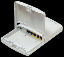 Load image into Gallery viewer, MikroTik PowerBox Outdoor PoE Router - with 5x 10/100 ports, 650MHz CPU, 64MB RAM, RouterOS L4, PoE in/port 2-5 PoE out, 6 V - 30 V