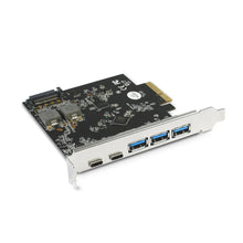 Load image into Gallery viewer, Vantec UGT-PC3A2C 5-Port USB3.2 Gen2x2 (3 Type-A, 2 Type-C) PCI Express x4 Adaptor, Black, Width 95mm x Depth 95mm x Height 19mm, USB Type-A interface