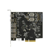 Load image into Gallery viewer, Vantec UGT-PC3A2C 5-Port USB3.2 Gen2x2 (3 Type-A, 2 Type-C) PCI Express x4 Adaptor, Black, Width 95mm x Depth 95mm x Height 19mm, USB Type-A interface