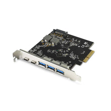 Load image into Gallery viewer, Vantec UGT-PC3A2C 5-Port USB3.2 Gen2x2 (3 Type-A, 2 Type-C) PCI Express x4 Adaptor, Black, Width 95mm x Depth 95mm x Height 19mm, USB Type-A interface