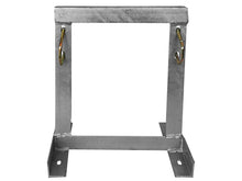 Load image into Gallery viewer, BRA-S25, 250mm offset square bracket for Mast Installations, hot-dipped galvanized to improve rust resistance and UBolt's are included to secure Masts
