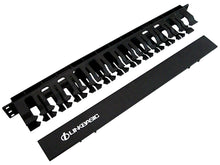 Load image into Gallery viewer, Linkbasic Front Cable Management Panel, 1U; 19 Inch Rack-Mountable, used with all patch panels, rack & cabinet mount products, ABS Engineering Plastic - Let's Fibre Technologies