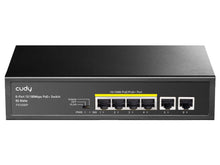 Load image into Gallery viewer, Cudy 6 Port with 4 Port PoE 60W PoE Switch, with 4x802.3af/at PoE and 2xFast Ethernet Uplink ports, 60W PoE budget, with a VLAN and Extender | FS1006P