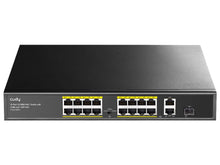 Load image into Gallery viewer, Cudy 18 Port with 16 PoE 190W 2 Gigabit 1SFP Combo Switch, Fast Ethernet switch with 16x 802.3af/at PoE ports, 2x Gbit, 1xSFP Uplink ports | FS1018PS1