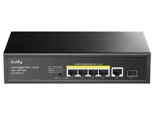 Load image into Gallery viewer, Cudy 5 Port Gigabit with 4 PoE 120W 1SFP Switch, with 4x802.3af/at PoE, 1xSFP, 1xGbit Uplink, 115W PoE budget, Supports VLAN and Extender | GS1005PTS1