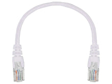 Load image into Gallery viewer, Linkbasic 22cm UTP Cat5e Flylead White, moulded Flylead supplied with boots, rated for 10/100/1000Mbps data transmission speeds with Stranded Copper - Let's Fibre Technologies