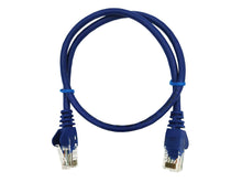 Load image into Gallery viewer, Linkbasic 50cm UTP Cat5e Flylead Blue, PVC, supplied moulded with boots, rated for 10/100/1000Mbps data transmission speeds with Stranded Bare Copper