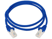 Load image into Gallery viewer, Linkbasic FLY-1B 1 Meter UTP Cat5e Flylead Blue, supplied moulded with boots, rated for 10/100/1000Mbps data transmission speeds with stranded Copper