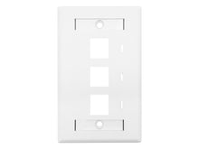 Load image into Gallery viewer, Linkbasic Three Port Faceplate 115×70mm, high-impact ABS plastic Wall Plate, Compatible with Cat5e & Cat6 Keystone Jacks, accepts all keystone inserts