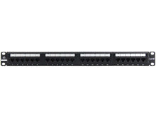 Load image into Gallery viewer, Linkbasic LB-PP24 24 Port Cat5e Rack Mount Patch Panel, manufactured from black electrostatic powder-coated steel for enhanced corrosion resistance