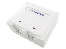 Load image into Gallery viewer, Linkbasic Cat6 Double Surface Mount Box, 8x Conductors, 2x CAT6, High Temperature Thermoplastic, LB-KEY6 keystones included with the box