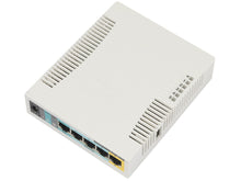 Load image into Gallery viewer, MikroTik 2.4GHz 2.5dBi 5 Port Ethernet WiFi Router - wireless SOHO AP with RouterOS L4, Atheros 600MHz CPU, 128MB of RAM and PoE output | RB951Ui-2HnD