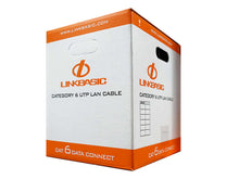 Load image into Gallery viewer, Linkbasic UTP-6305 305M Box Cat6 Solid Grey UTP Cable, 4 pair Solid Bare Copper, Category 6 305m Grey Ethernet Cable supplied in a 305m box