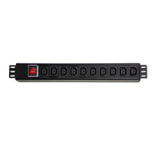 Load image into Gallery viewer, RCT 10-Way 16Amp Rackmount Power Rail with 3-Pin Plug - Efficient and Reliable Power Distribution for Your Rackmount Equipment