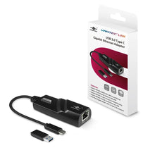 Load image into Gallery viewer, Vantec Adp RJ-45 to USB Type-C Adapter with Type-C to Type-A Converter, 10/100/1000Mbps Ethernet LAN, ABS synthetics, High-Speed Data Transfer Rates