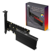 Load image into Gallery viewer, Vantec UGT-M2pc12-RGB M.2 NVMe SSD PCIe x4 Adapter with Addressable RGB LED Heatsink, enhanced with two-level heat management to protect NVMe Module
