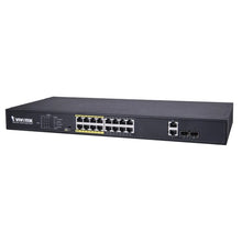 Load image into Gallery viewer, Vivotek AW-FGT-260D-380 Unmanaged Gigabit PoE Switch, Featuring 24x 10/100 PoE Ports, 2x Gigabit/SFP PoE extender up to 200 Meters, 380W PoE Budget