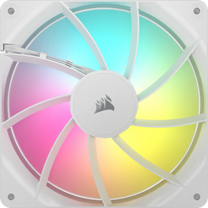 CORSAIR RS140 ARGB 140mm PWM Fan, Fan diameter: 14 cm, White, Noise level (high speed): 36 dB, Maximum airflow: 95.5 cfm, Product colour: White