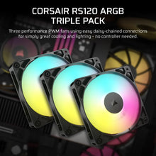 Load image into Gallery viewer, CORSAIR RS120 ARGB 120mm PWM Fans Triple Pack
