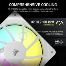 Load image into Gallery viewer, CORSAIR RS120 ARGB 120mm PWM Fans Triple Pack, Fan diameter: 12 cm, Noise level (high speed): 36 dB, Maximum airflow: 72.8 cfm, Product colour: White
