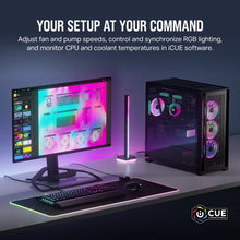 Load image into Gallery viewer, Corsair iCUE Link H100i RGB Liquid CPU Cooler - QX120 RGB Fans - 240mm Radiator - Fits Intel LGA 1700; AMD AM5 - Hub Included
