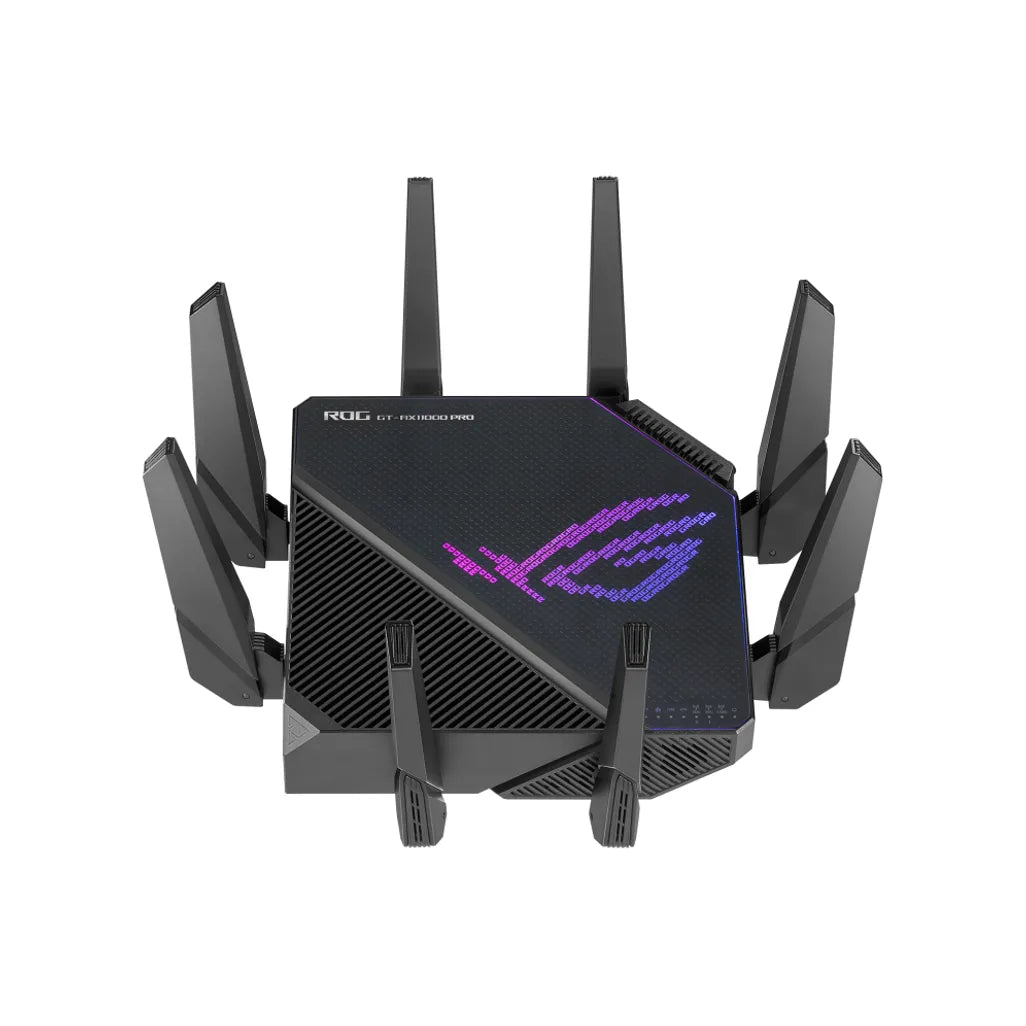 Asus GT-AX11000 Pro Tri-band WiFi 6 (802.11ax) gaming router; 10G port; 2.5G WAN port; dual WAN; AiMesh support; VPN Fusion; Tri-Band router