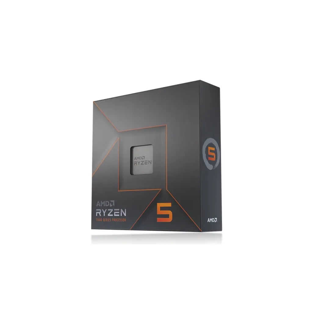 AMD Ryzen 5 7600x 5nm Processor Socket AM5 CPU; 6 Core/12 Thread Base Clock 4.7GHz; Max Boost Clock 5.3GHz 38 MB; Radeon Graphics; No Fan